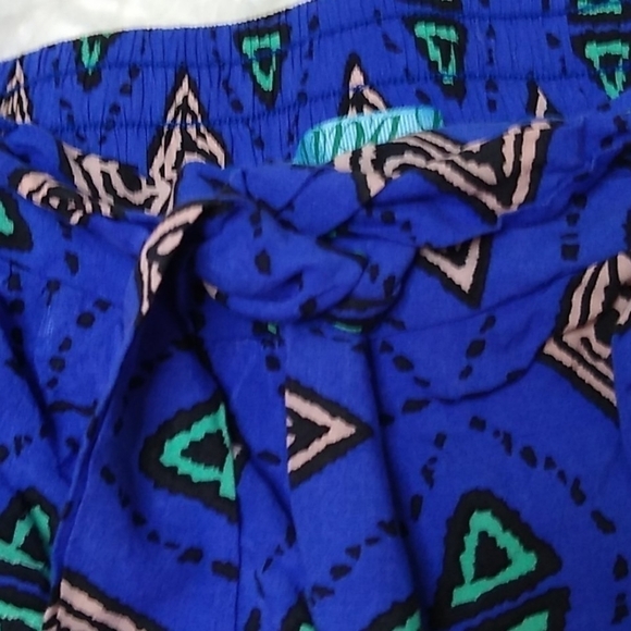 Dina Be SZ Small 90s Geometric Print Shorts Waist Tie Saved by the Bell Funky - Picture 2 of 7